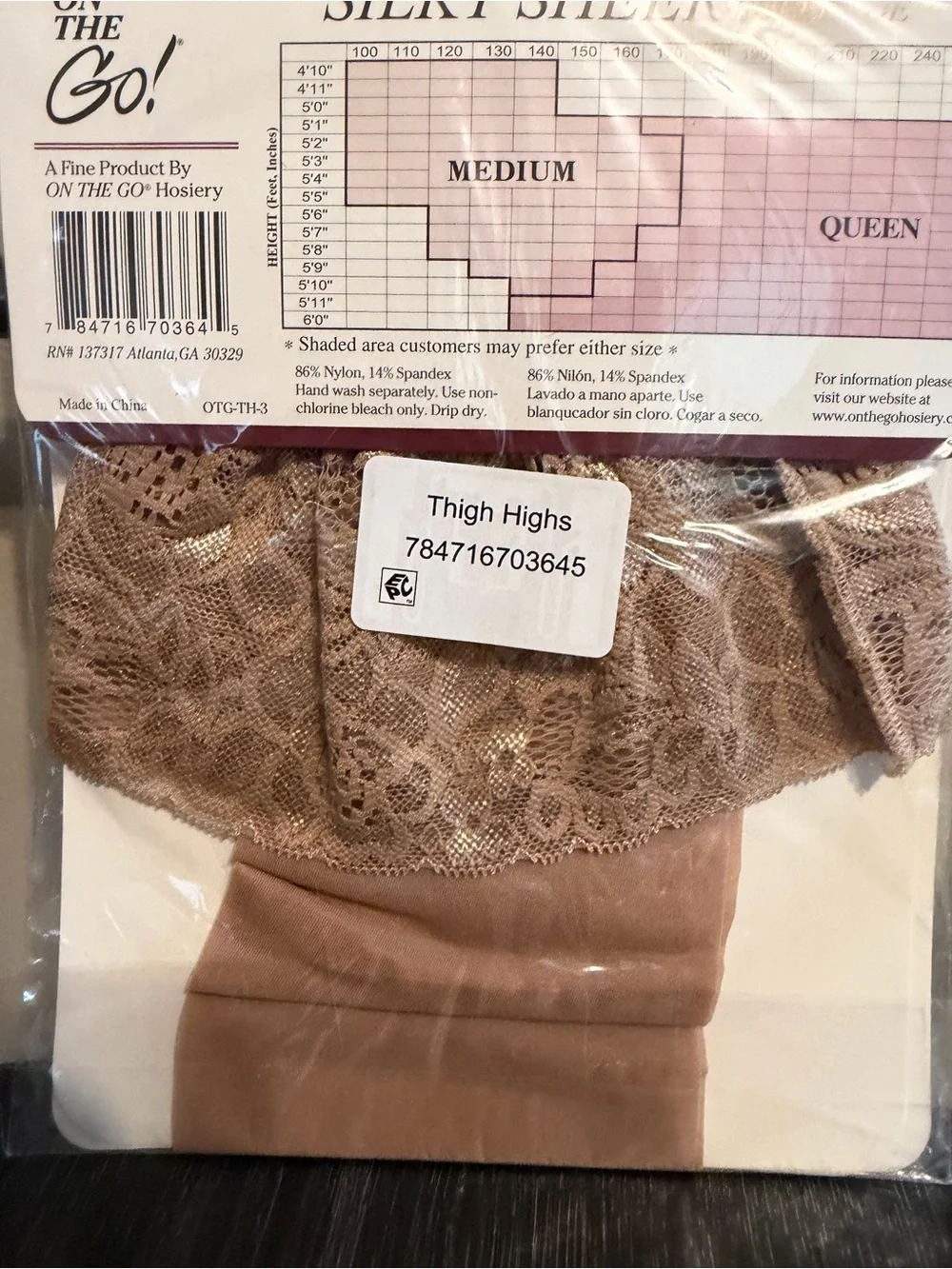 NIP On The Go Nude Thigh High Stockings Medium
